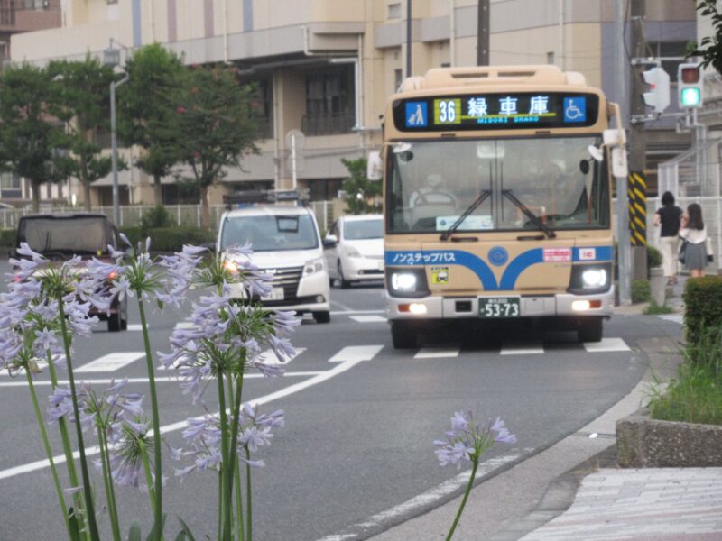 優秀賞「花とバス」(神大寺小前)